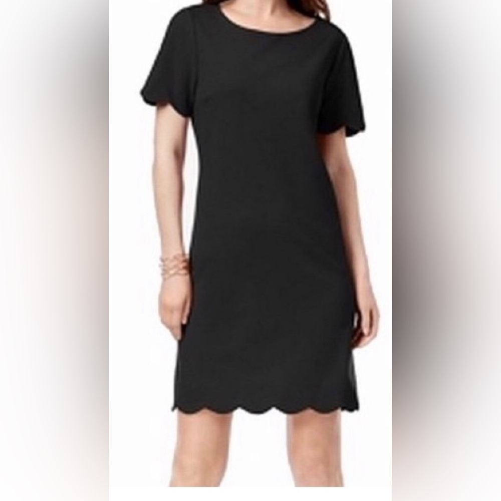Monteau Los Angeles Anthro Black Iconic Scallop Dress M